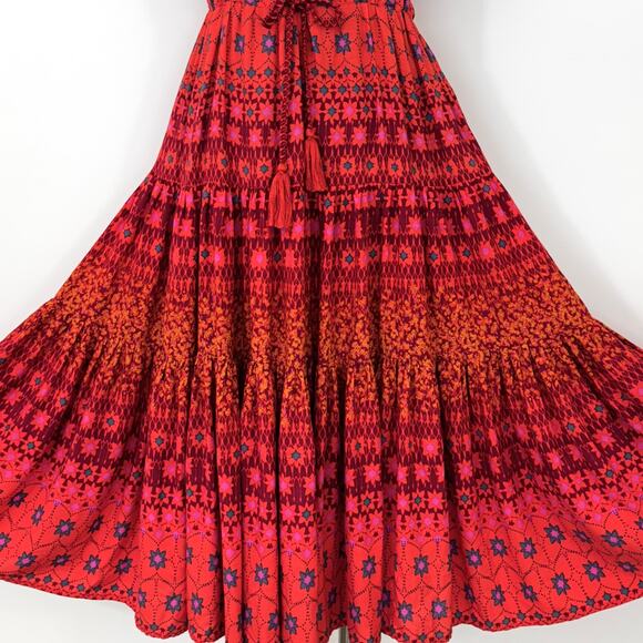 Free People Rare Feeling Maxi Dress in Ruby Red S - Picture 5 of 10